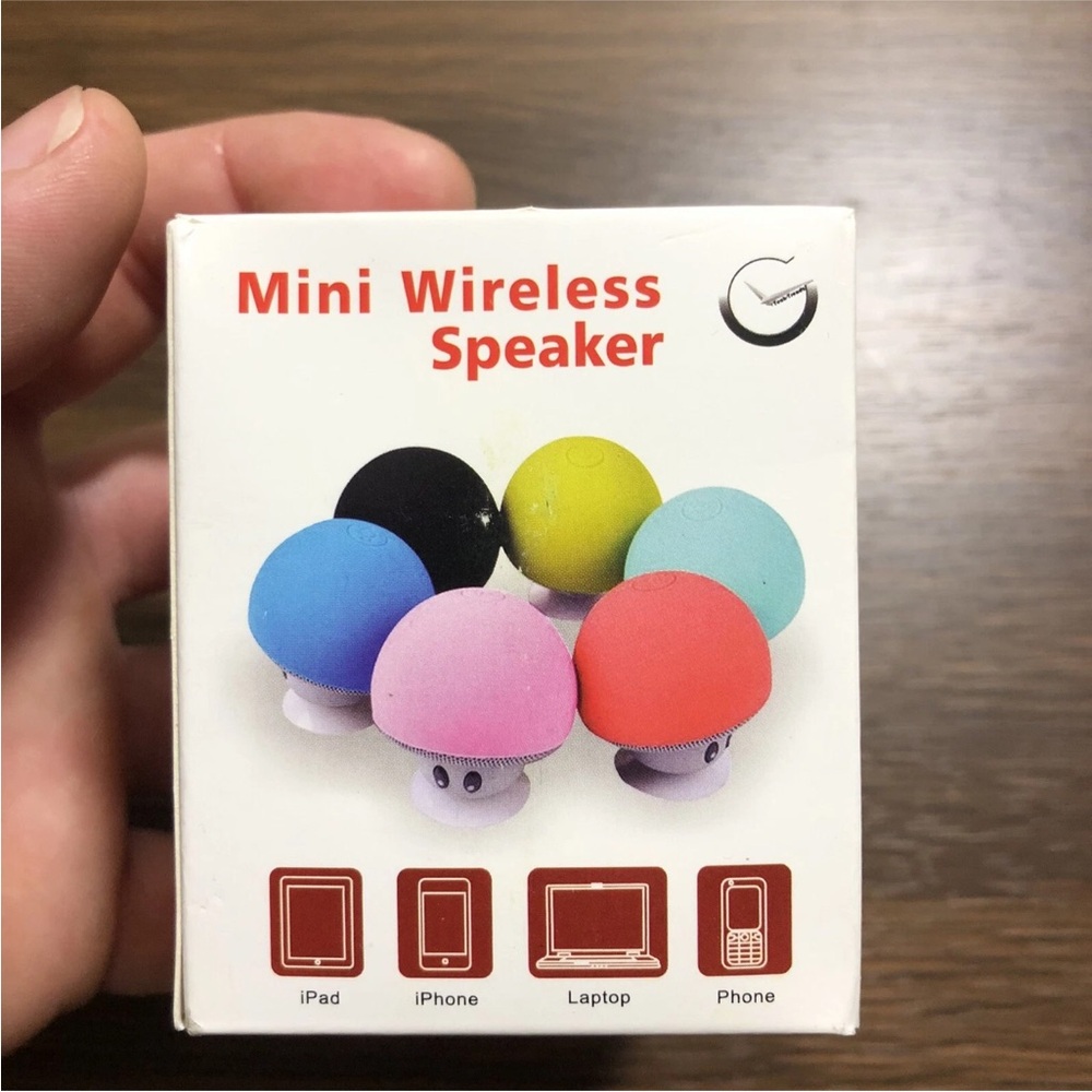 Portable Mushroom Mini Wireless Bluetooth Speaker Stand Light Blue